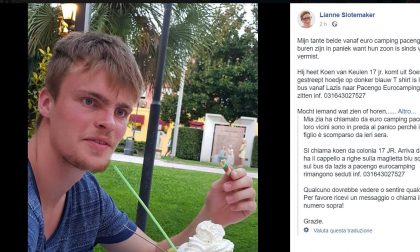 Scomparso ragazzo dall’Eurocamping di Pacengo