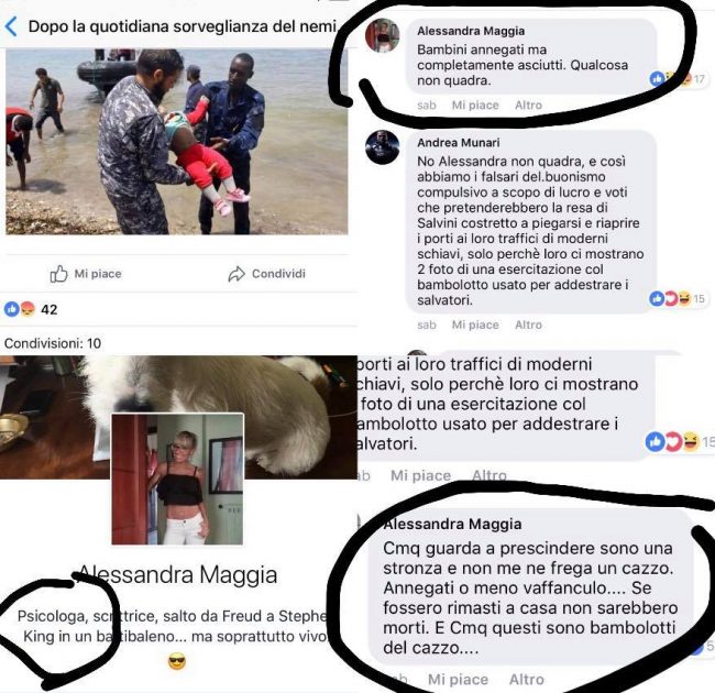 Bambini affogati psicologa Maggia shock: “Sono bambolotti del c…o”