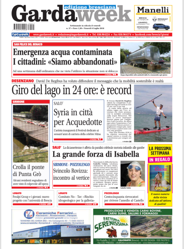 Gardaweek è in edicola. La prima pagina edizione bresciana