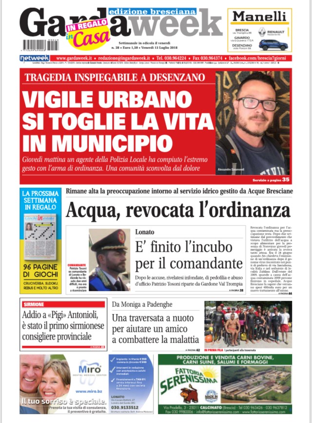 Gardaweek è in edicola. La prima pagina edizione bresciana