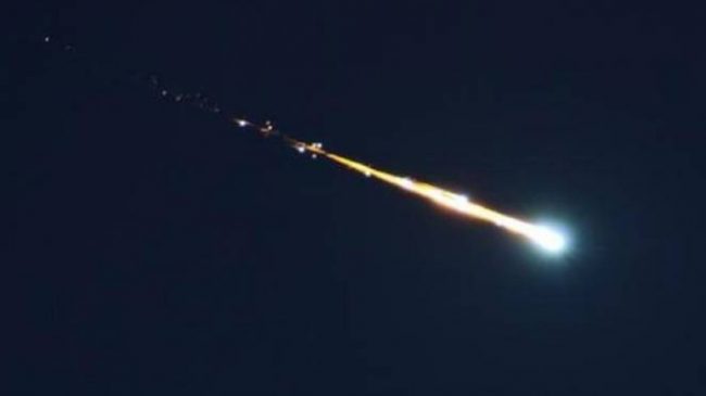 Meteorite infuocato nei cieli