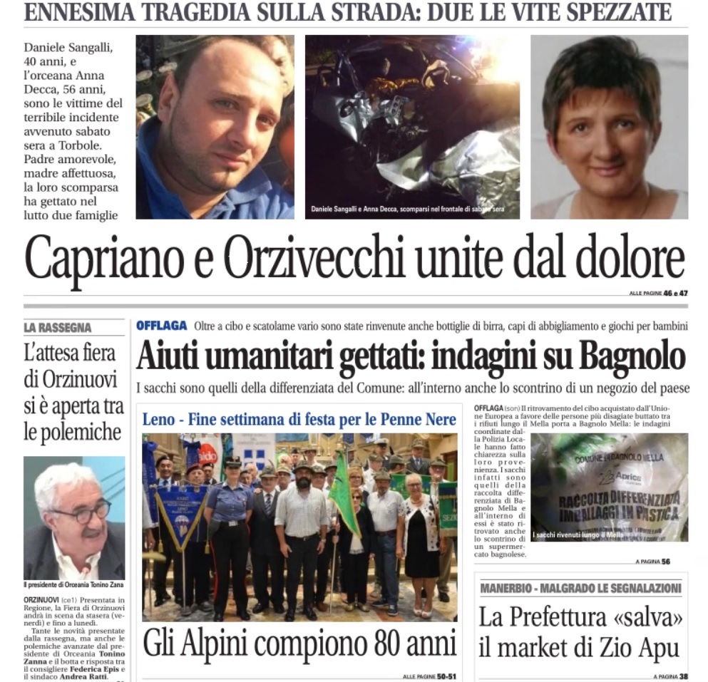 Disponbile in edicola anche il Manerbioweek