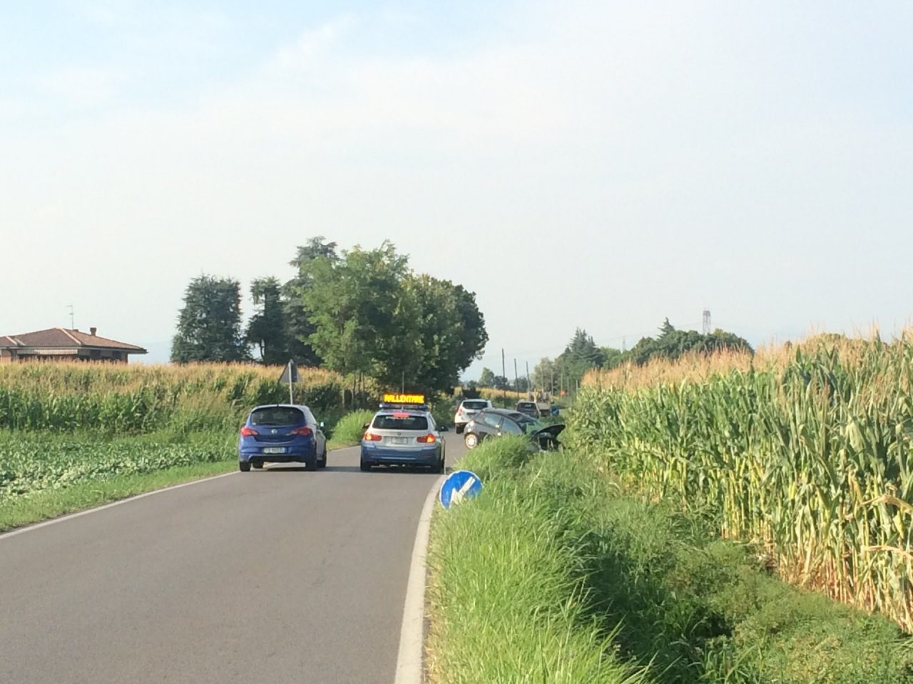 Strada ristretta per un incidente tra Lonato ed Esenta
