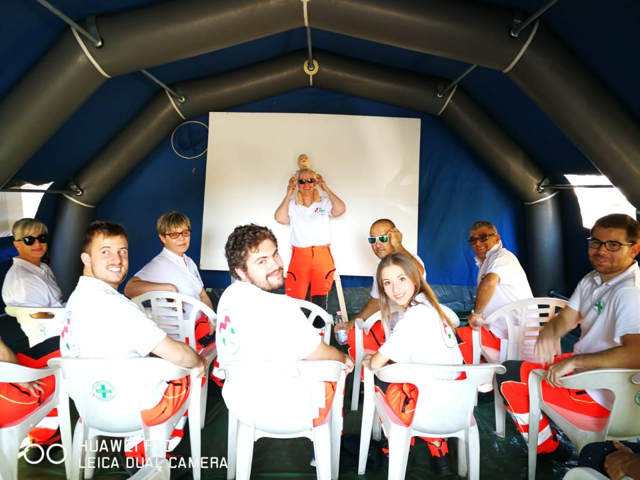 La Croce Verde in piazza a Orzinuovi