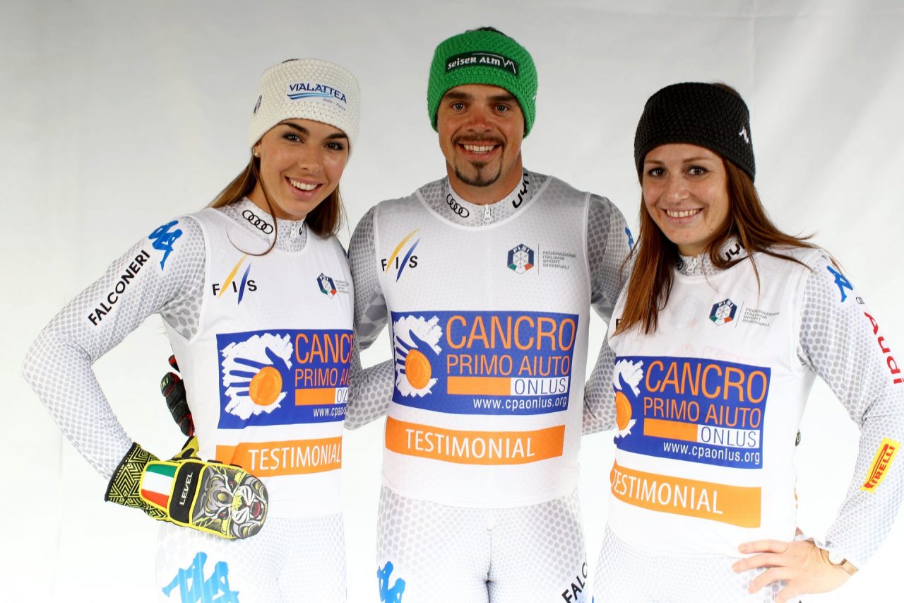 Cancro Primo Aiuto: Fill, Fanchini e Marsaglia vestono la pettorina