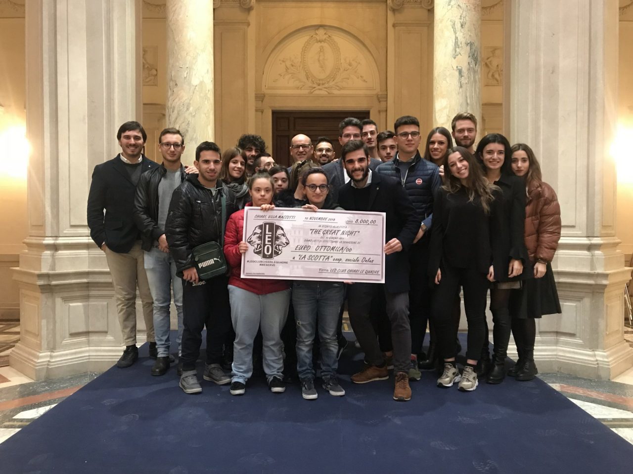 Il Leo Club Chiari “Le Quadre” ha donato 8mila euro alla cooperativa “La scotta”