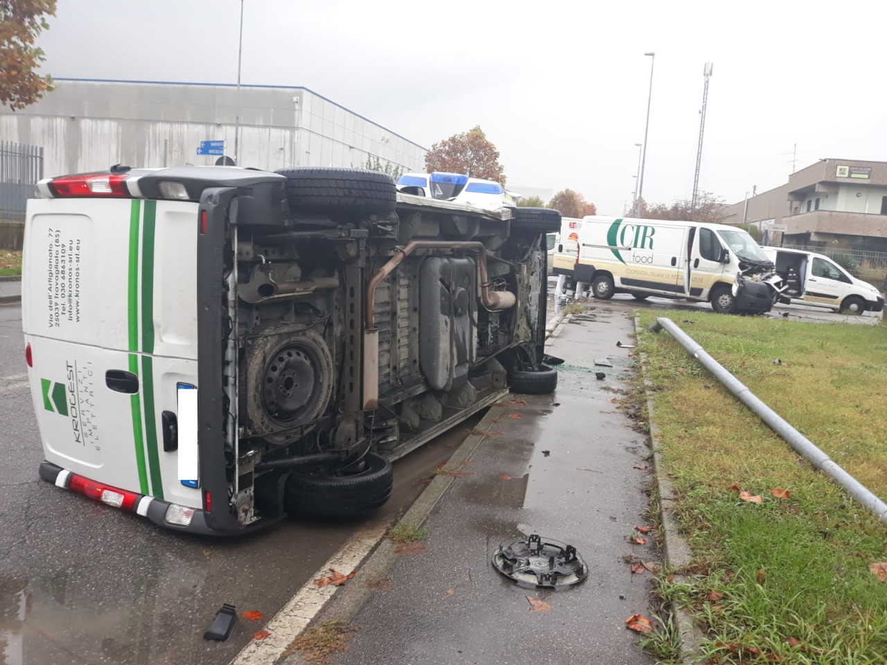 Due furgoncini si sono tamponati a Travagliato