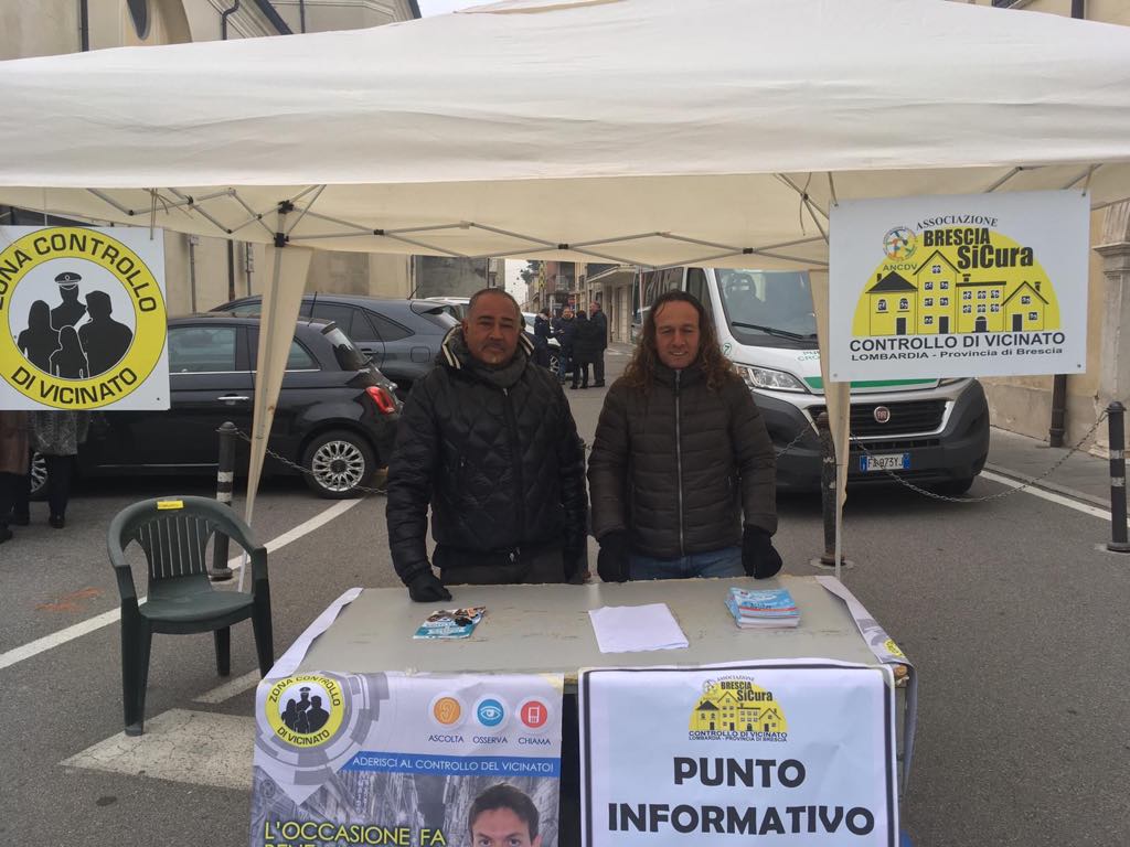 Allestito a Brescia il primo gazebo dell’associazione “Controllo di vicinato”