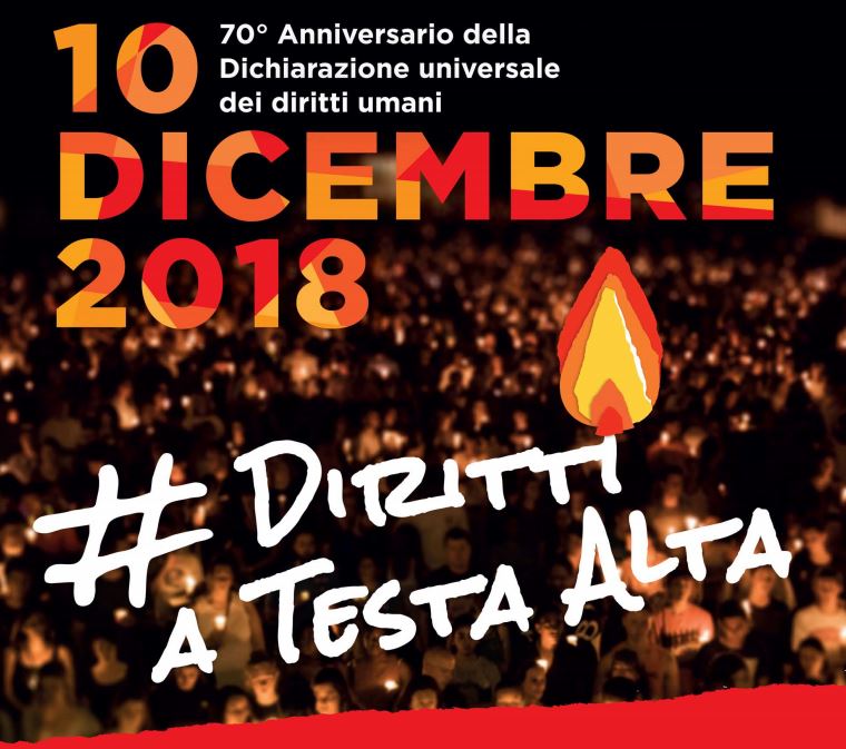 Diritti a testa alta, una fiaccolata per difendere i diritti umani