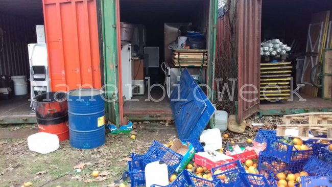 Pontevico container divelti a metà gennaio in occasione del furto. Foto d’archivio