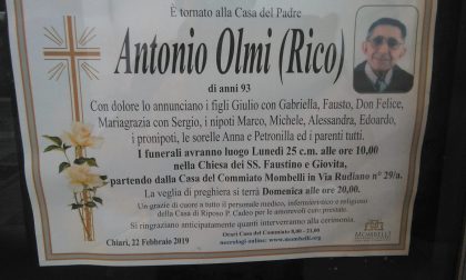 Addio a “Rico”, fratello del vescovo Vigilio Mario Olmi