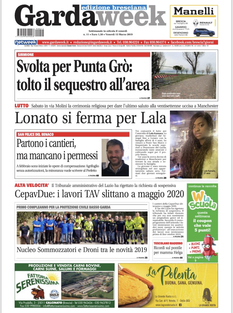 Gardaweek è in edicola. La prima pagina edizione bresciana