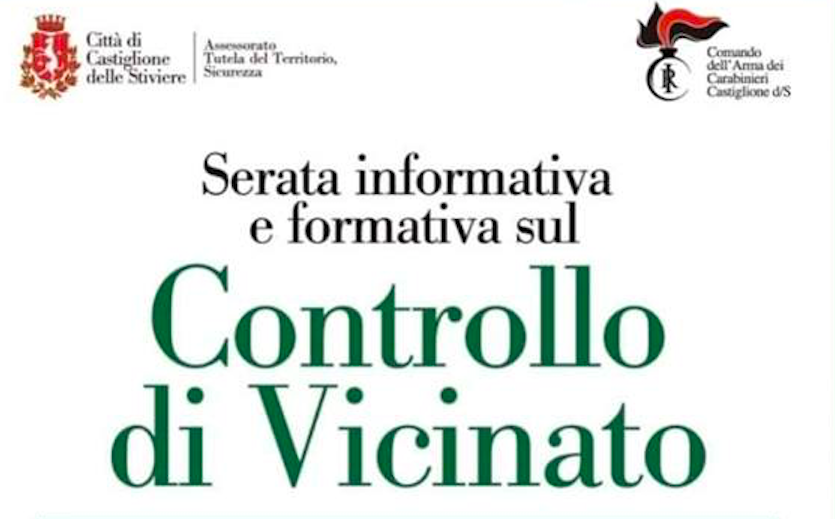 Controllo del Vicinato incontro in Comune il 2 Aprile