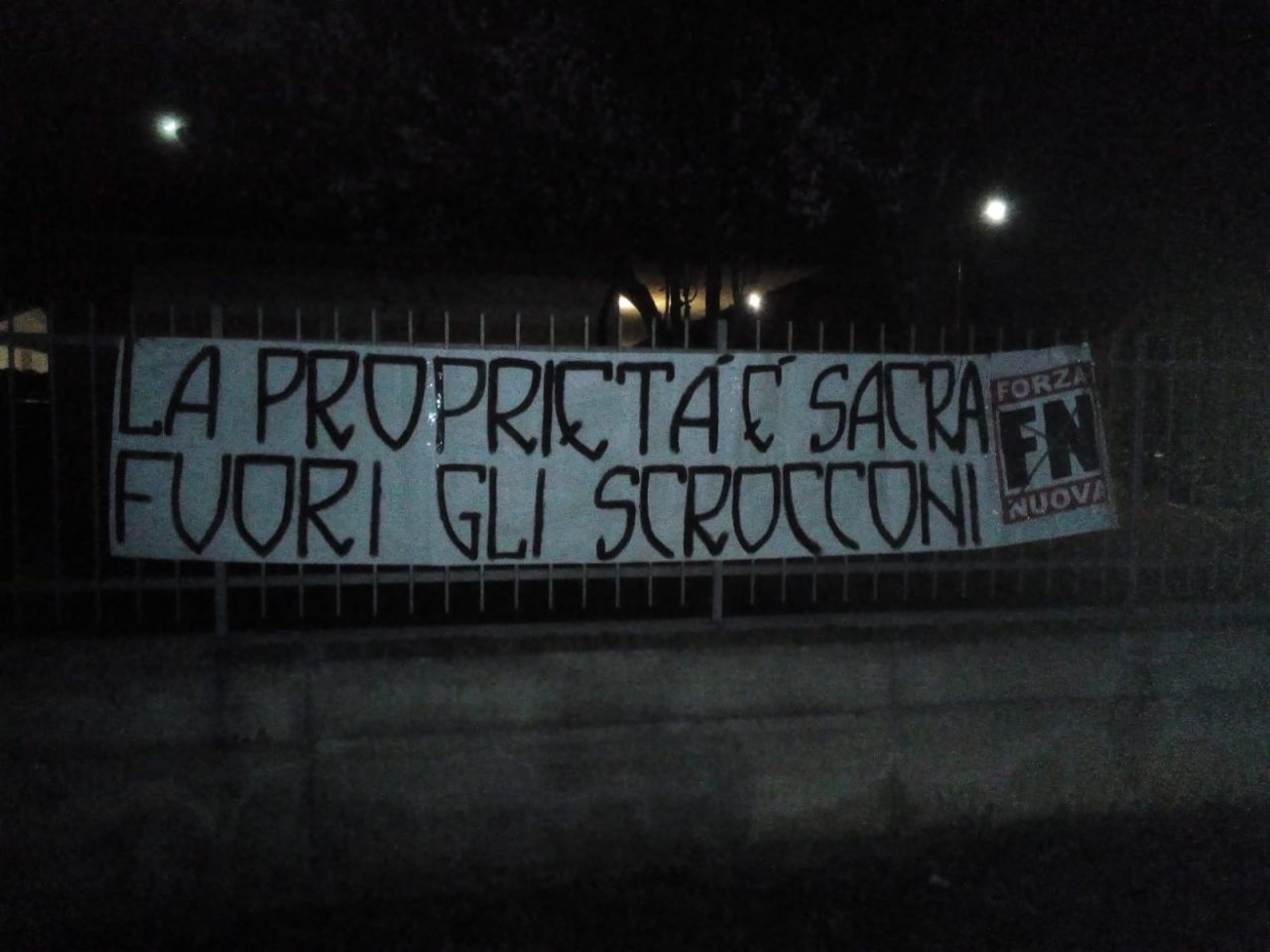 Forza nuova in azione per sostenere lo sfratto di domani