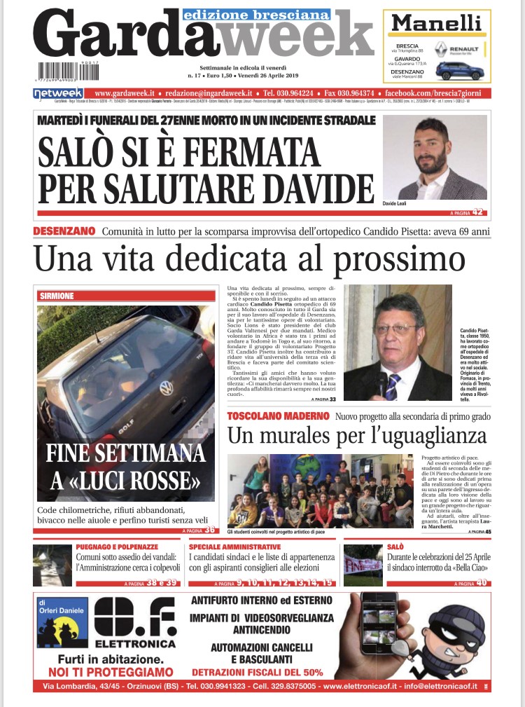 Gardaweek è in edicola. La prima pagina edizione bresciana