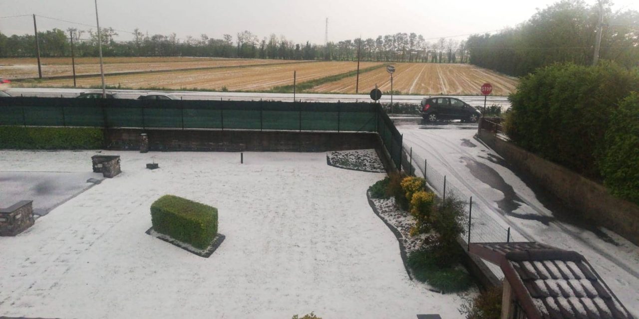 Eccezionale grandinata a Ghedi – FOTO