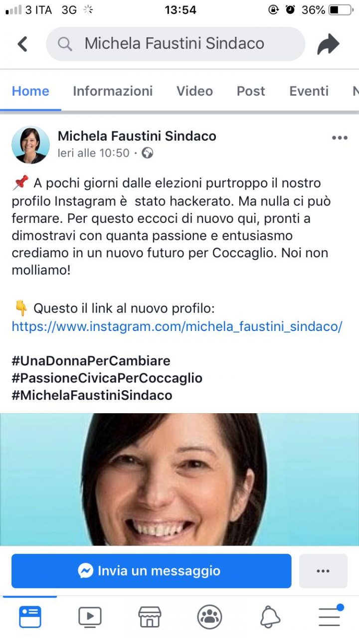 Hackerato il profilo del candidato sindaco di Coccaglio