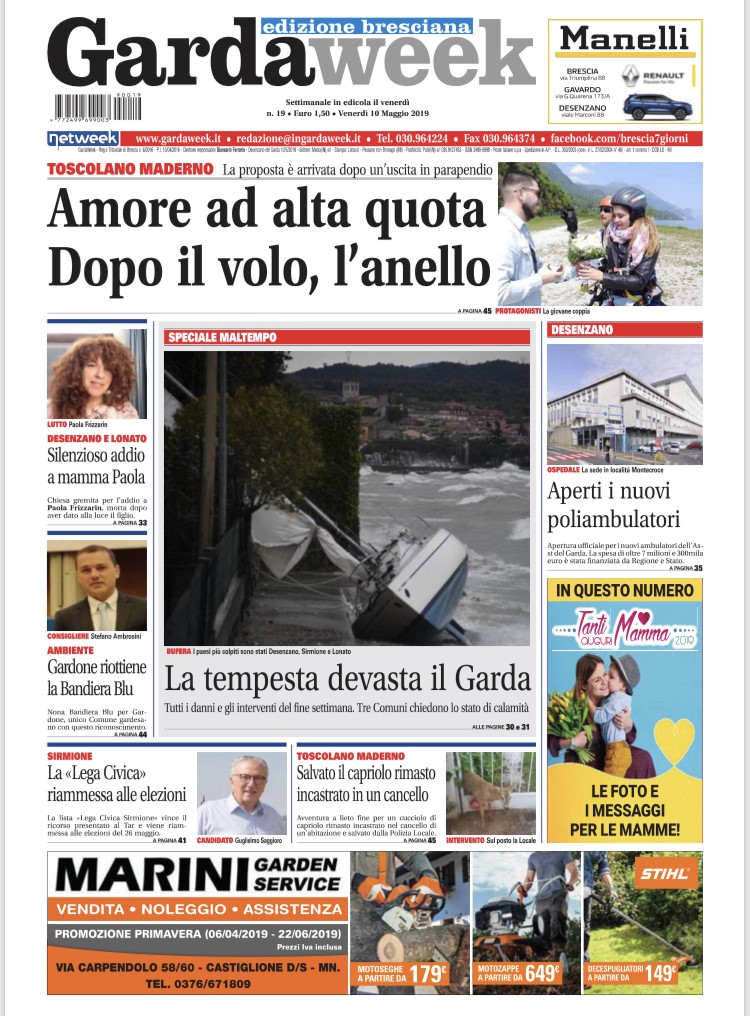 Gardaweek è in edicola. La prima pagina edizione bresciana