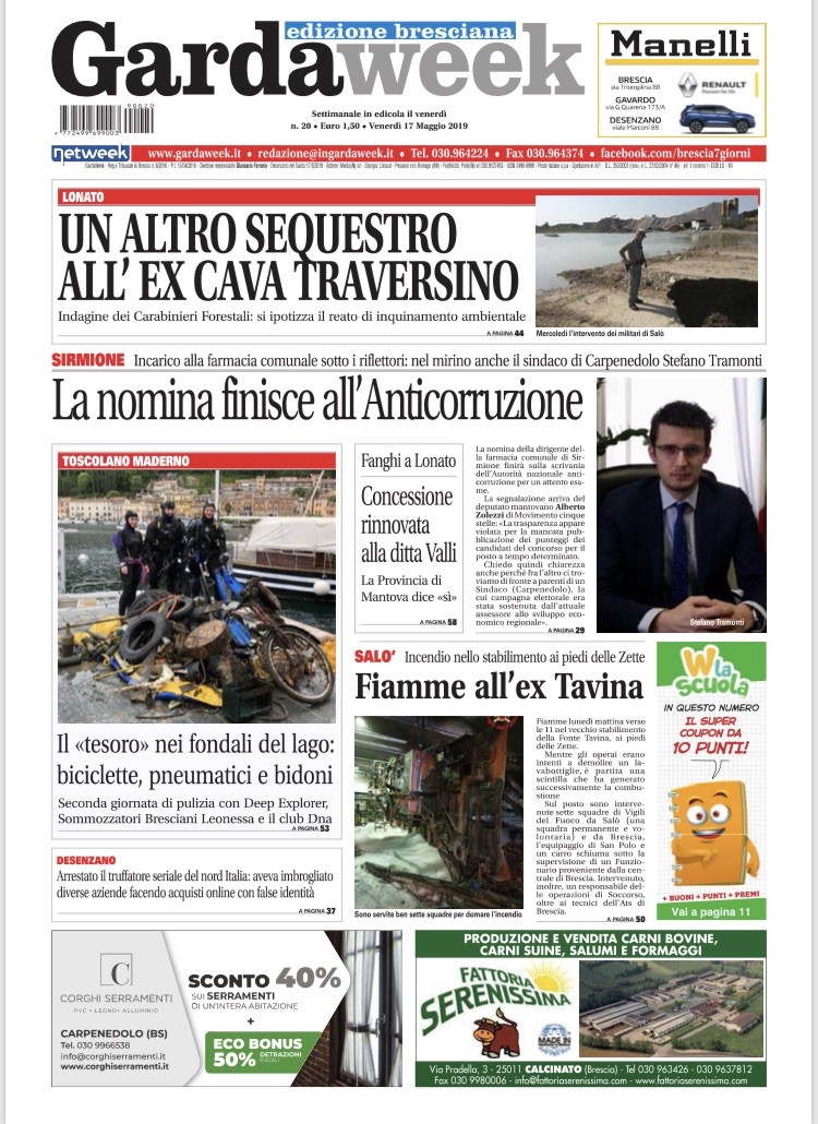 Gardaweek è in edicola. La prima pagina edizione bresciana