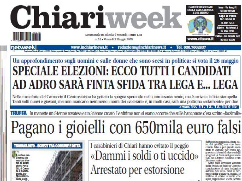 Il nuovo numero di Chiariweek è in edicola