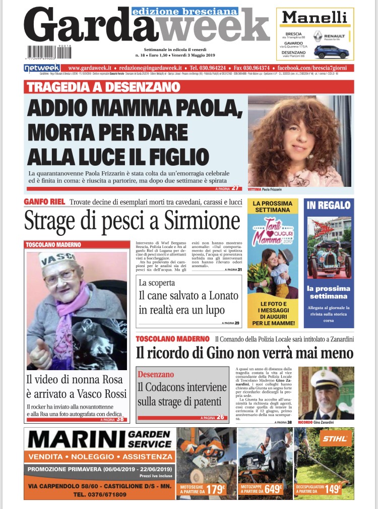 Gardaweek è in edicola. La prima pagina edizione bresciana