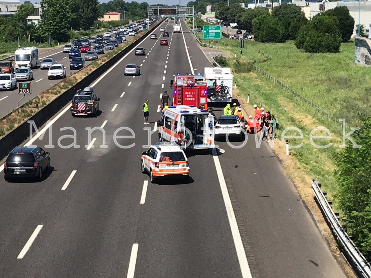 Elisoccorso in A4 tra i caselli Brescia Centro e Brescia Ovest