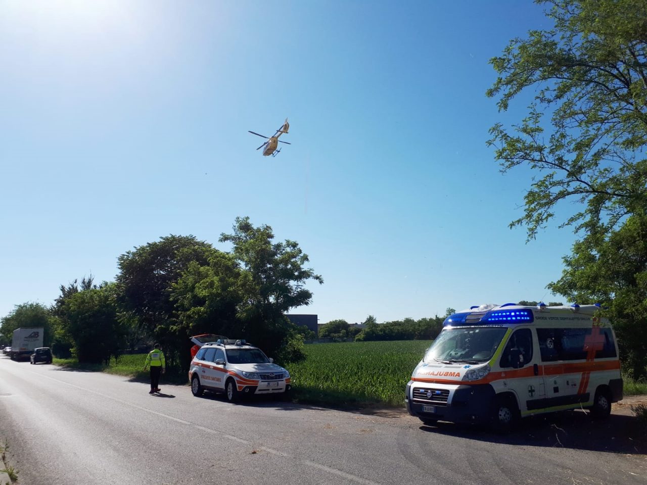 Infortunio sul lavoro: in arrivo l’elicottero a Passirano