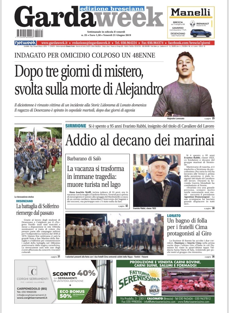 Gardaweek è in edicola. La prima pagina edizione bresciana