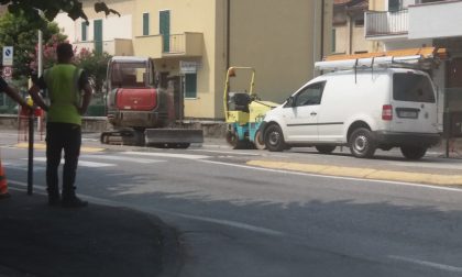 Traffico rallentato a Capriolo per lavori in corso