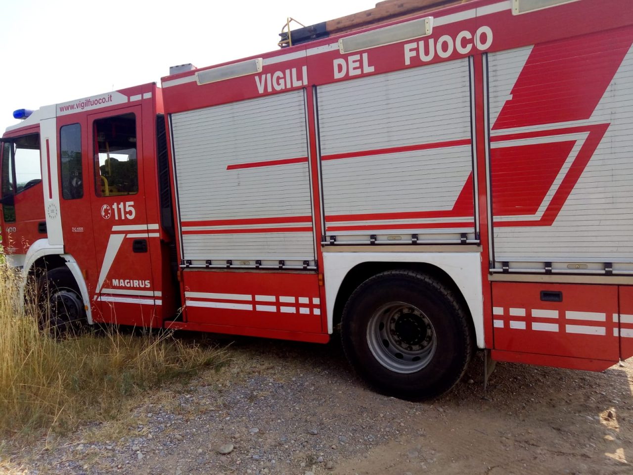 Incendio in un pioppeto tra Pontoglio e Palazzolo