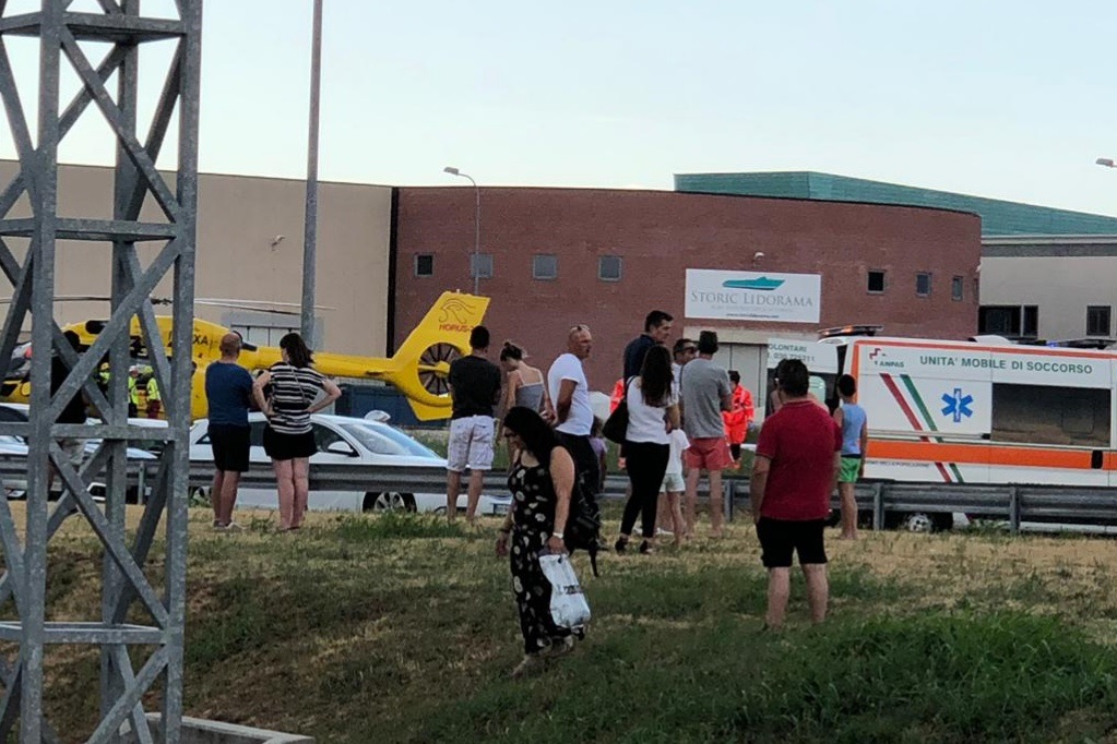 Elisoccorso a Rovato per una caduta in moto