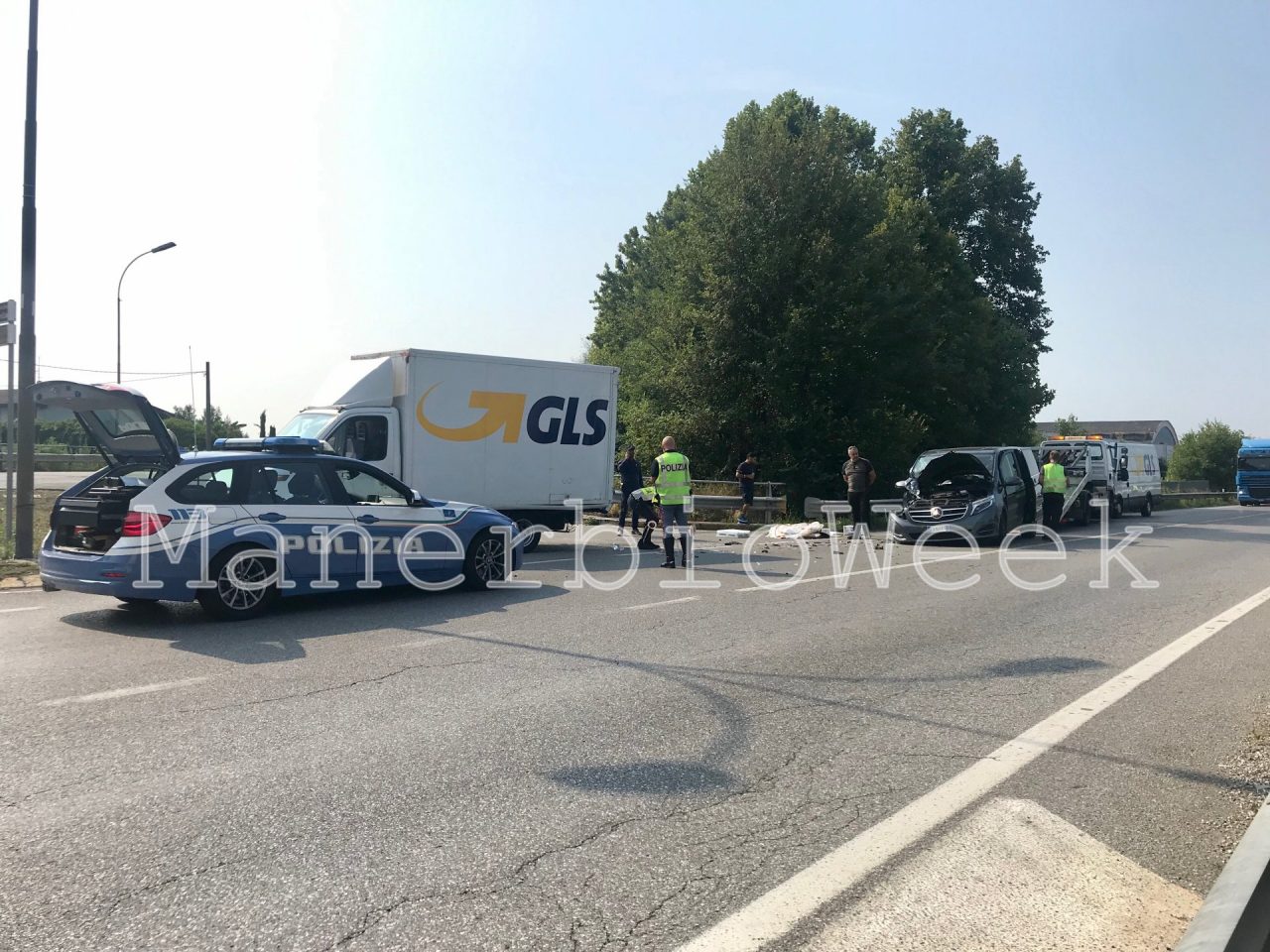 Poncarale scontro tra due mezzi sulla 45bis