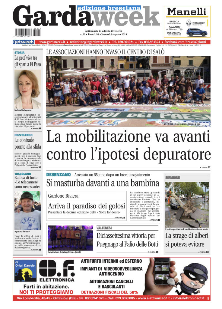 Gardaweek è in edicola. La prima pagina edizione bresciana