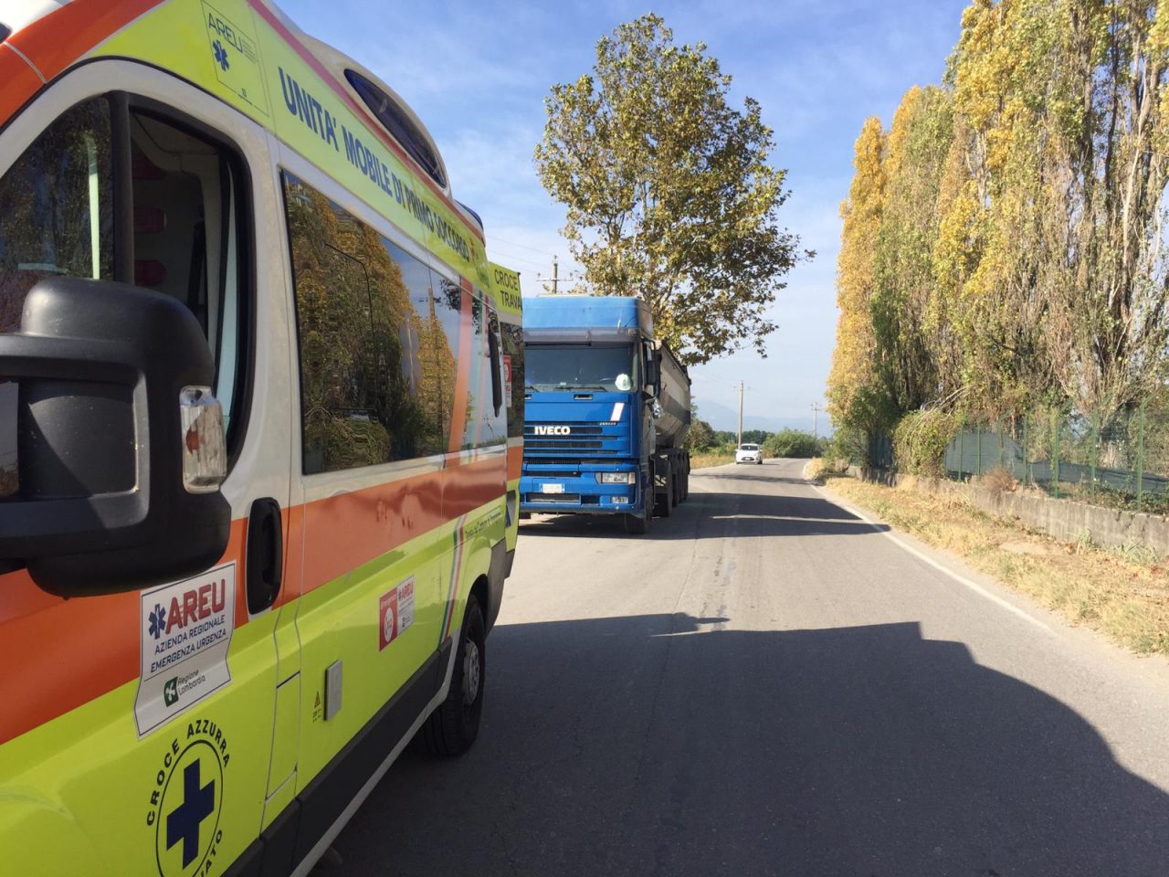 Incidente a Travagliato, coinvolto un mezzo pesante