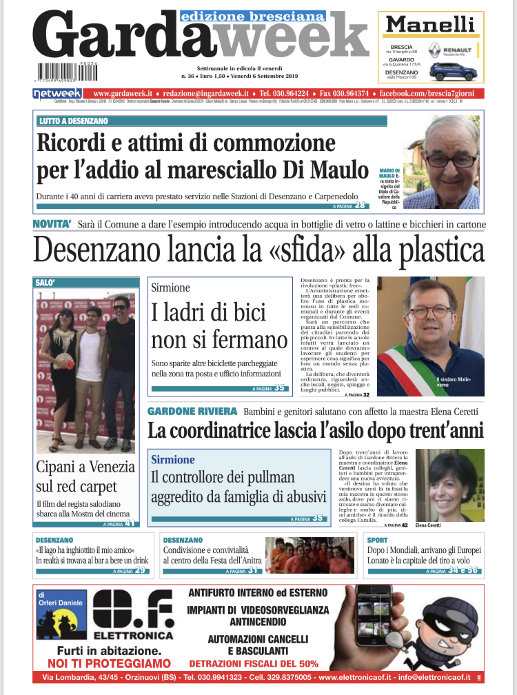 Gardaweek è in edicola. La prima pagina edizione bresciana