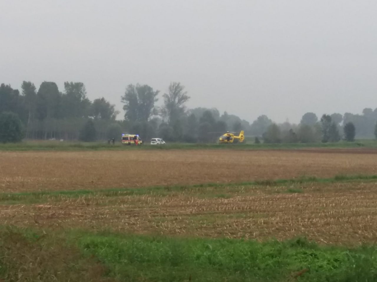 Elicottero a Seniga: 68enne soccorso per una puntura