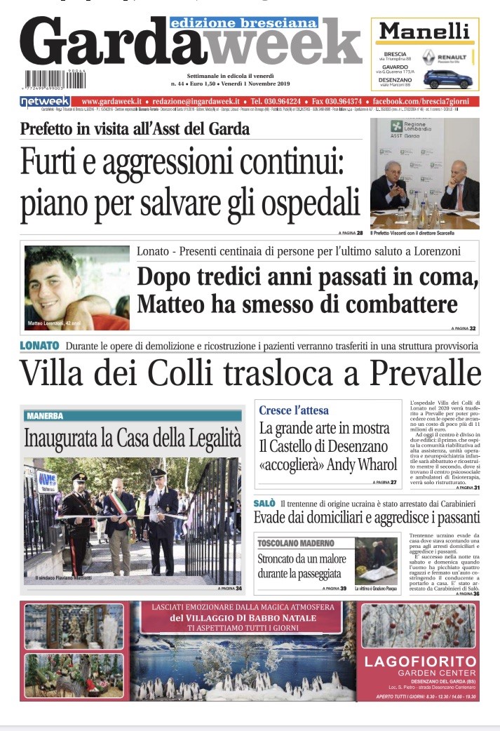 Gardaweek è in edicola. La prima pagina edizione bresciana
