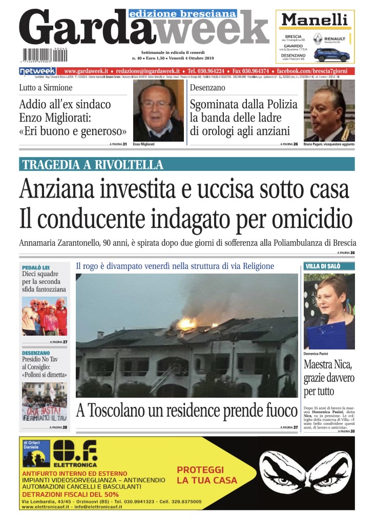 Gardaweek è in edicola. La prima pagina edizione bresciana