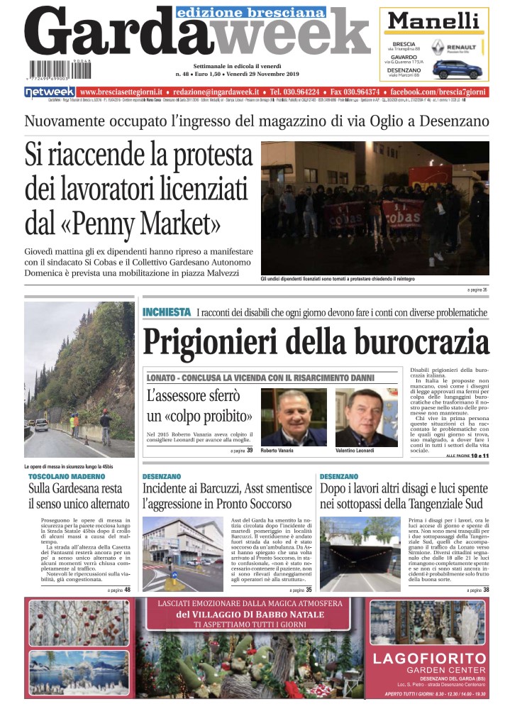 Gardaweek è in edicola. La prima pagina edizione bresciana
