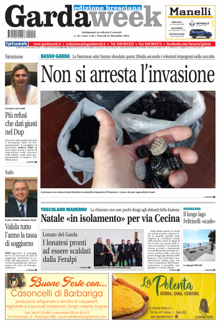 GardaWeek è in edicola. La prima pagina versione bresciana