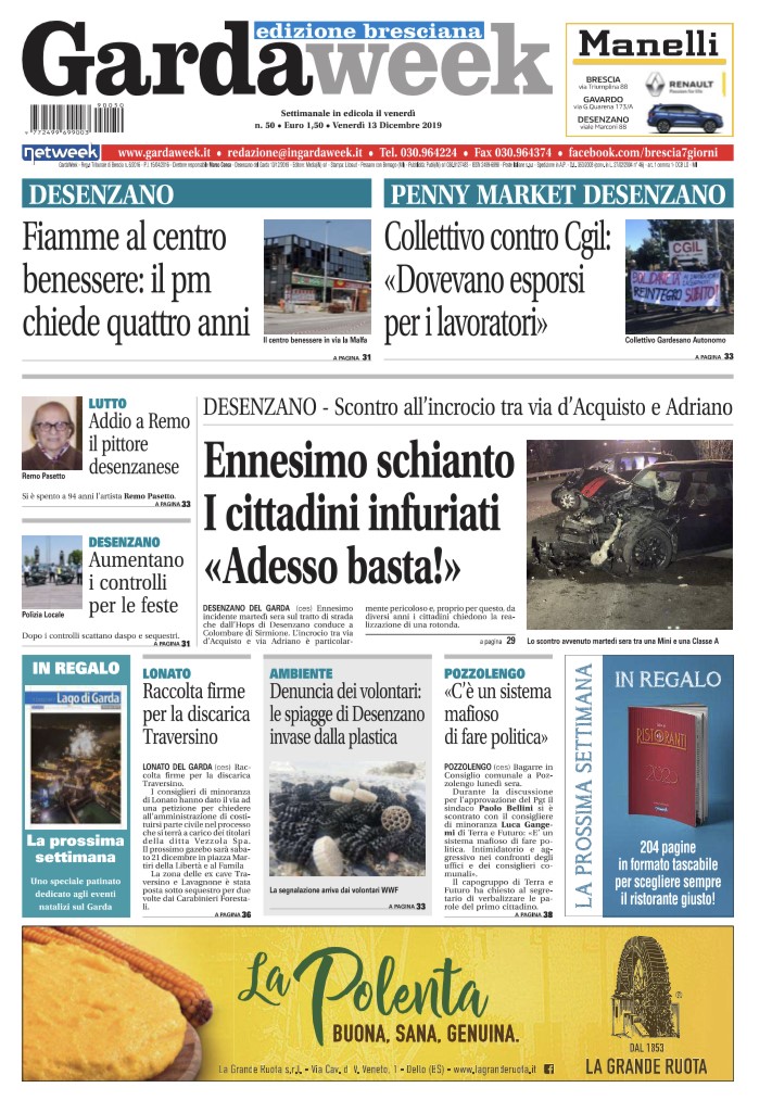 Gardaweek è in edicola. La prima pagina edizione bresciana