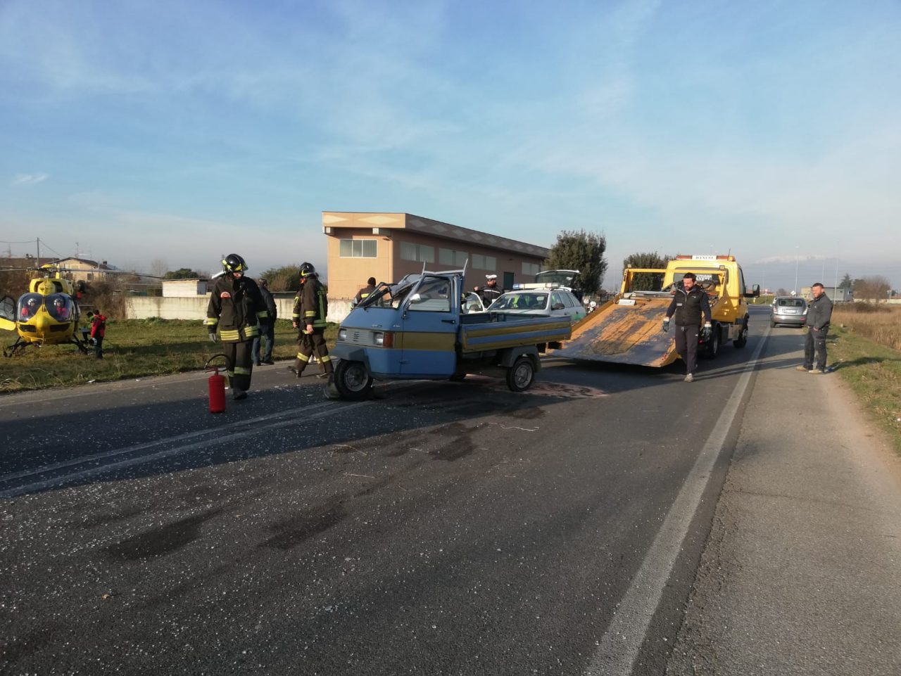 Paura a Rovato: chiamato l’elisoccorso per un incidente
