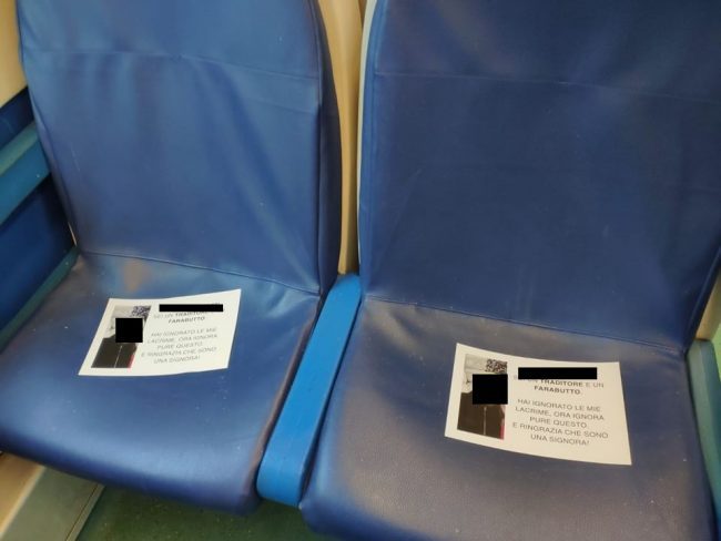 Volantino sul treno contro il “traditore” era una (riuscitissima) trovata pubblicitaria