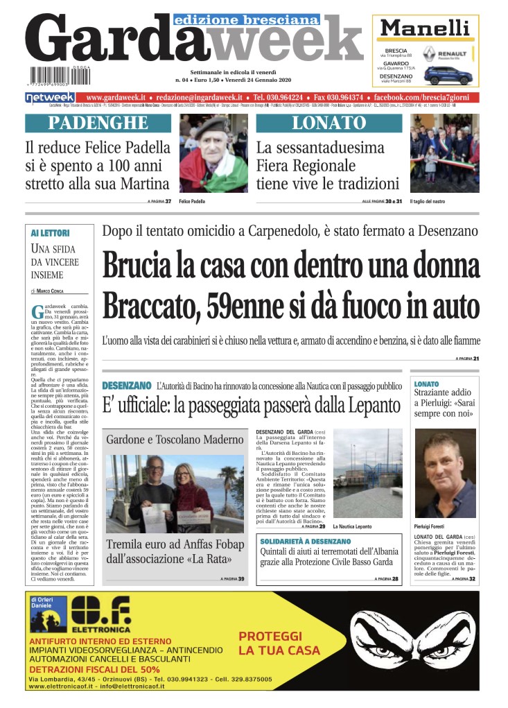 Gardaweek è in edicola. La prima pagina versione bresciana