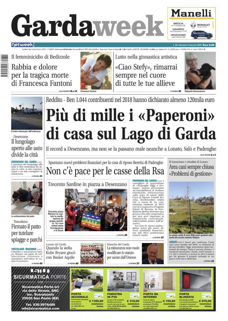 Gardaweek è in edicola. La prima pagina versione bresciana