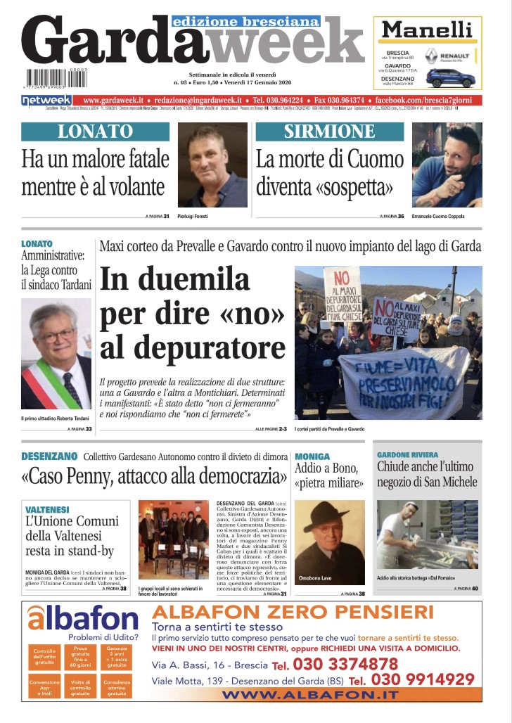 Gardaweek è in edicola. La prima pagina versione bresciana
