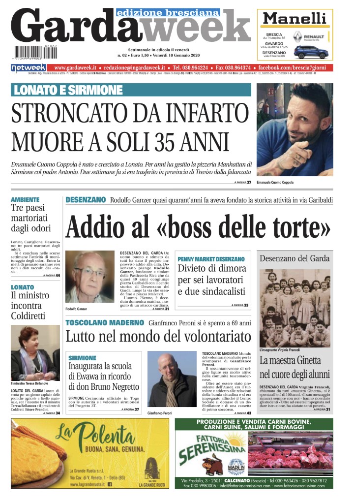 Gardaweek è in edicola. La prima pagina versione bresciana