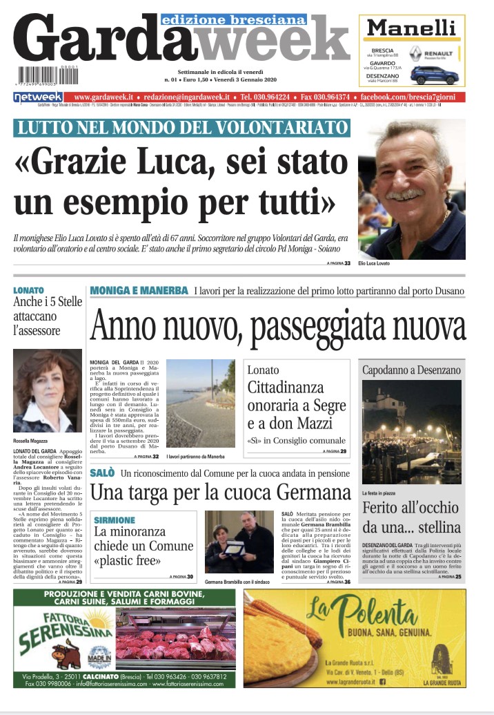 Gardaweek è in edicola. La prima pagina versione bresciana