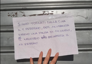 Coronavirus: coppia rientra dalla Cina e si autoimpone la quarantena