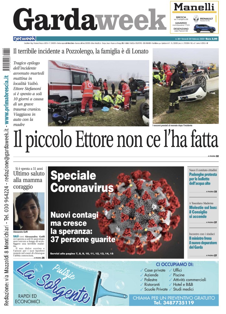 Gardaweek è in edicola. La prima pagina versione bresciana